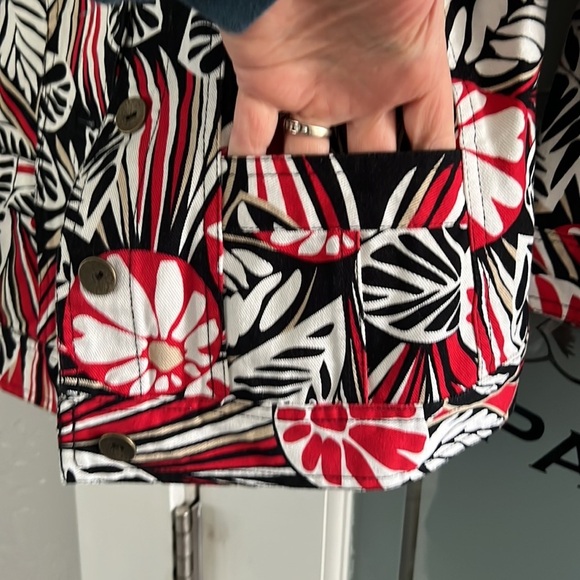 Ruby Rd. Printed Denim Jacket - Picture 5 of 6